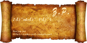 Zámbó Pál névjegykártya