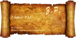 Zámbó Pál névjegykártya